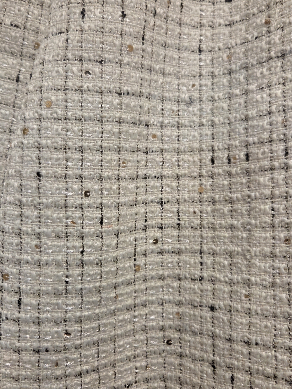 Commense Wide Leg Tweed Pants in Ivory with Black Trim Nwot - Picture 2 of 3